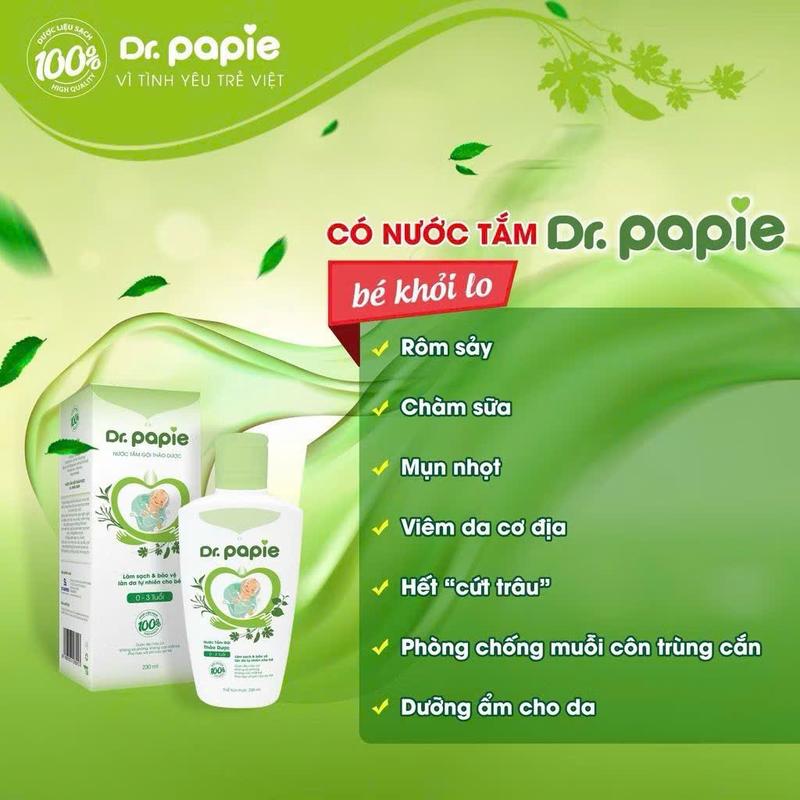 [Chính hãng] Nước tắm gội thảo dược Dr.Papie cho bé giúp dịu mát da, ngăn ngừa rôm sảy, mẫn ngứa 8