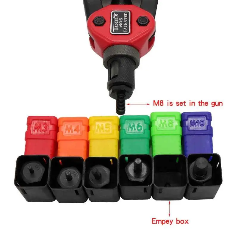 Jual Hand Threaded Riveter Nuts Guns with Nuts 605 60PCS - BT605 7