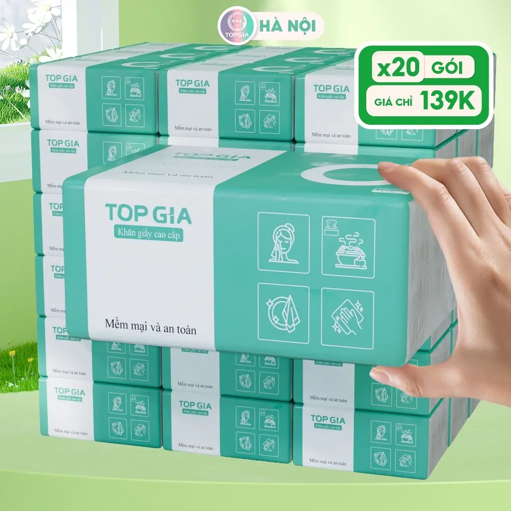{CTKM} Giấy Chữ C 20 gói Top Gia rút lụa siêu dai bịch to gói giá cực ưu đãi