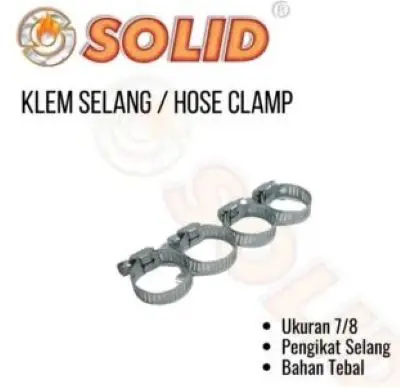 Hose Clamp Solid Stainless Pengunci Klem Ring Selang gas 7/8" inch