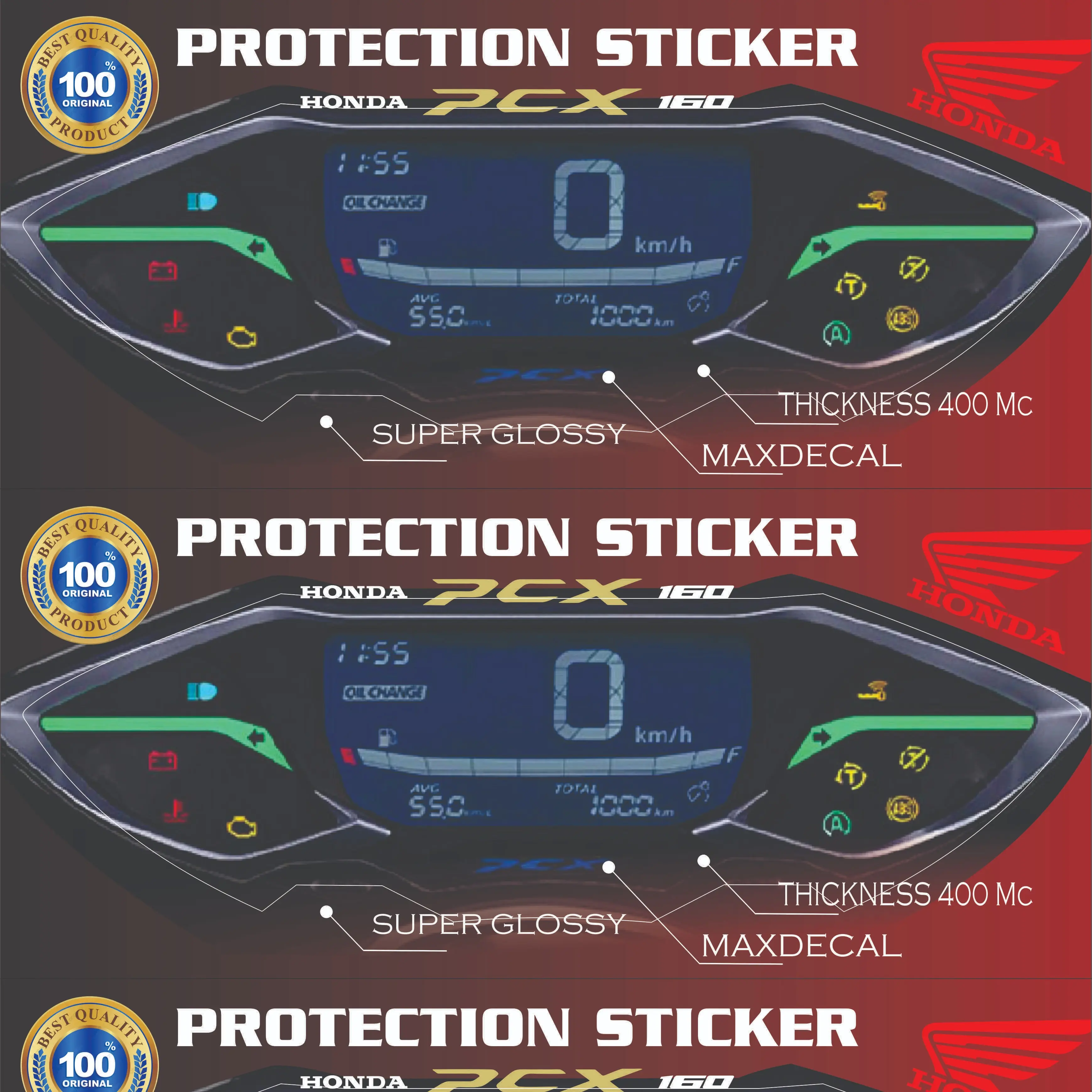 STIKER PCX 160 SPEEDOMETER PREMIUM TEBAL Car