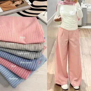 RQ - CITY PANTS Celana Panjang Salur Kulot Kantor