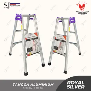 ROYAL - Tangga Lipat Aluminium Multifungsi Silver - Jumbo Aluminium Ladder - 1 Meter / 100 CM