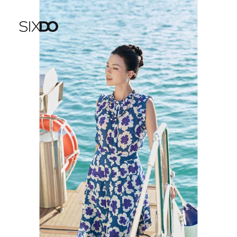 Chân váy họa tiết hoa SIXDO (Dark Mallard Green Floral Midi Chiffon Skirt) 3