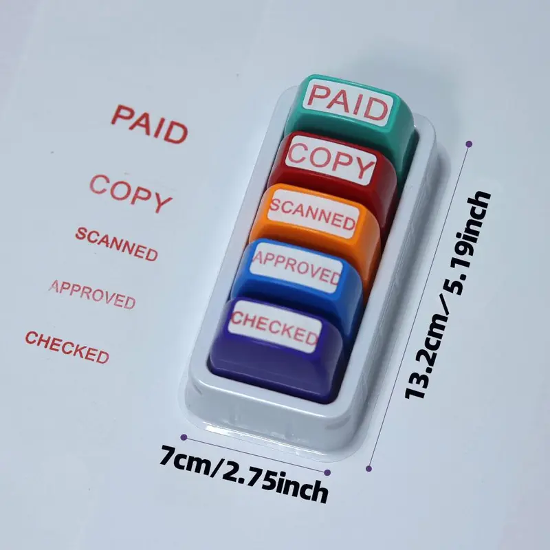 Stamp Set, 1 Count ID Identity Protection Roller Stamp & 5 Counts/set Paying Stamp, Stationery Supplies for Confidential Information 3
