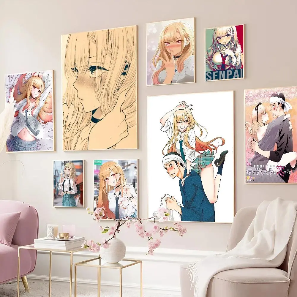 Cartoon Anime My Dress Up Darling Whitepaper Poster Vintage Room Bar Cafe Decor Vintage Decorative Painting