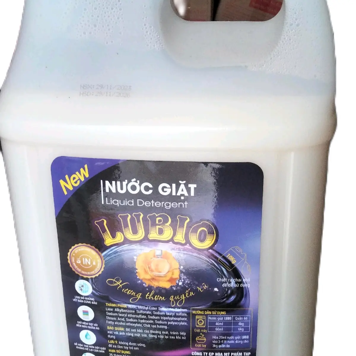 nước giặt 10l lubio hương thơm quyến rũ
