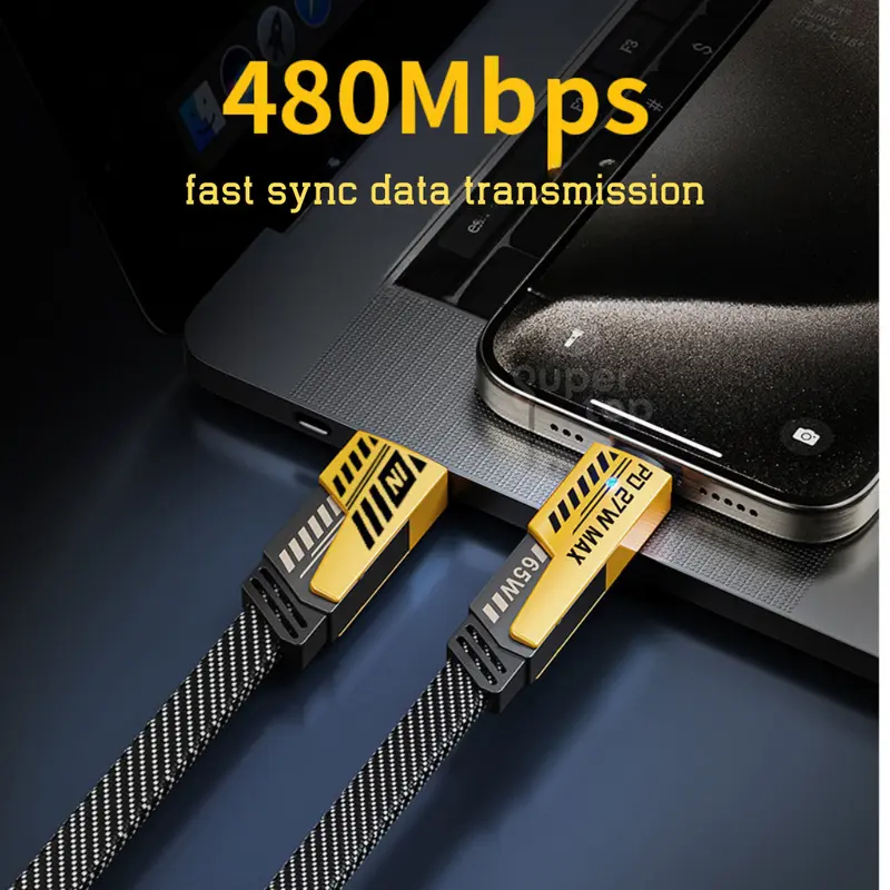 Kabel Data Fast Charging 4in1 65W Dual Input USB and Typec to Typec Lightning Multi Cable Charge 2