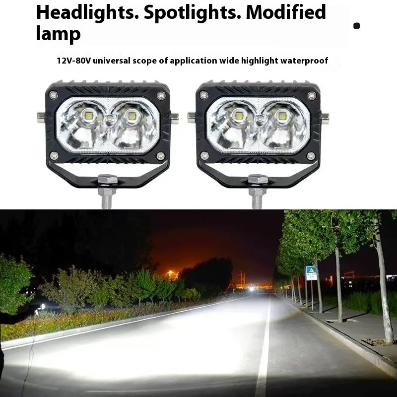 Đèn Led lát ô tô, Hàng mới về, Đèn chiếu điểm từ xa, 12v-80v, Thích hợp cho xe Kỹ Thuật Xe Nông Nghiệp Địa Hình siêu sáng, Sửa đổi lưới tản nhiệt, Đèn trên cùng 4