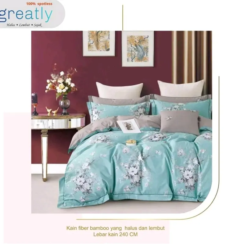 Set Sprei Flowers 180x200|sprei aestentic|Sprei katun|sprei terbaru 7