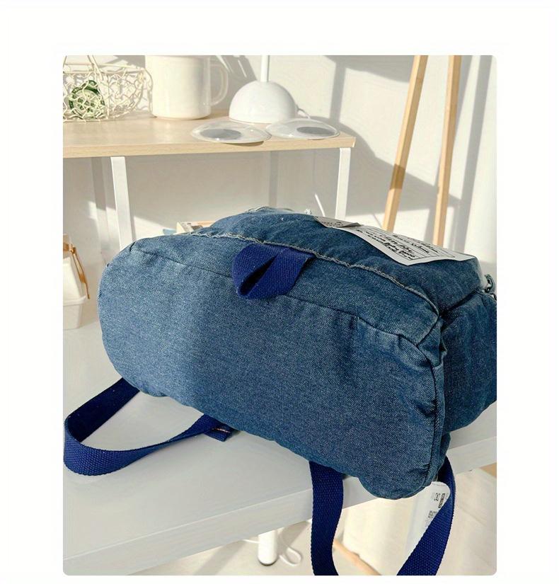 Product Introduction of Vintage Style Tie-Dye Denim Backpack, Large Capacity with Adjustable Straps - Fashion Backpack for School and Commuting 3