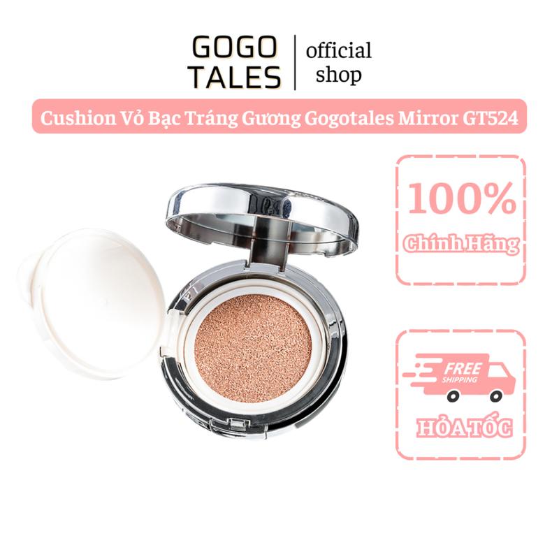 [Hàng Mới Về] Cushion Gogotales Mirror GT524 Vỏ Bạc Tráng Gương Kèm Lõi Thay Thế và Túi Đựng GOGOTALESVN Trang Điểm Mỹ Phẩm Cosmetic