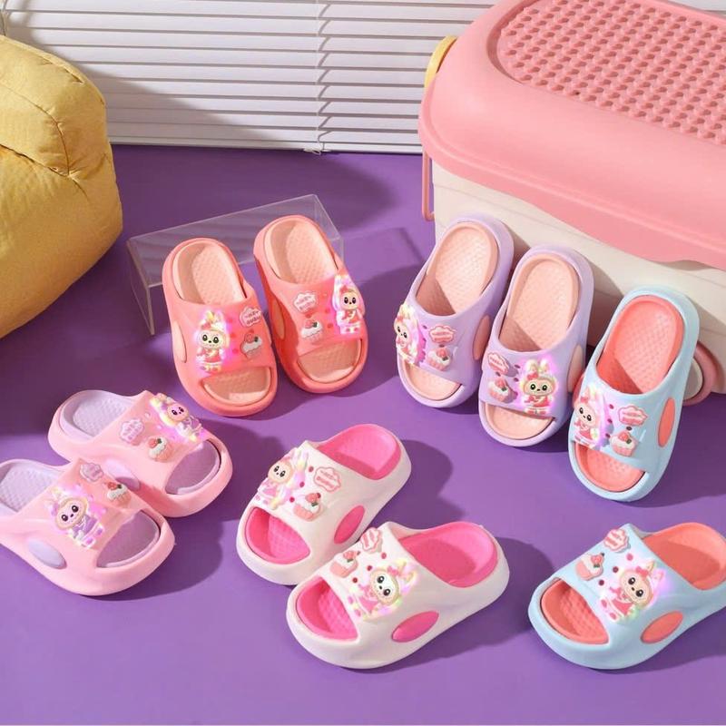 ĐÈN NHẤP NHÁY- Dép bánh mì hình thỏ labubu cho bé gái siêu đẹp có đèn đế cao siêu nhẹ cho bé gái