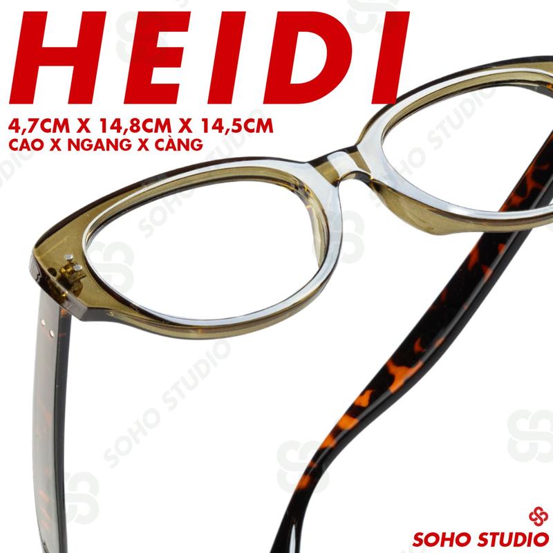 Kính mát HEIDI Mắt Kính mắt mèo tròng to, gọng thanh mảnh hợp mặt vừa-to