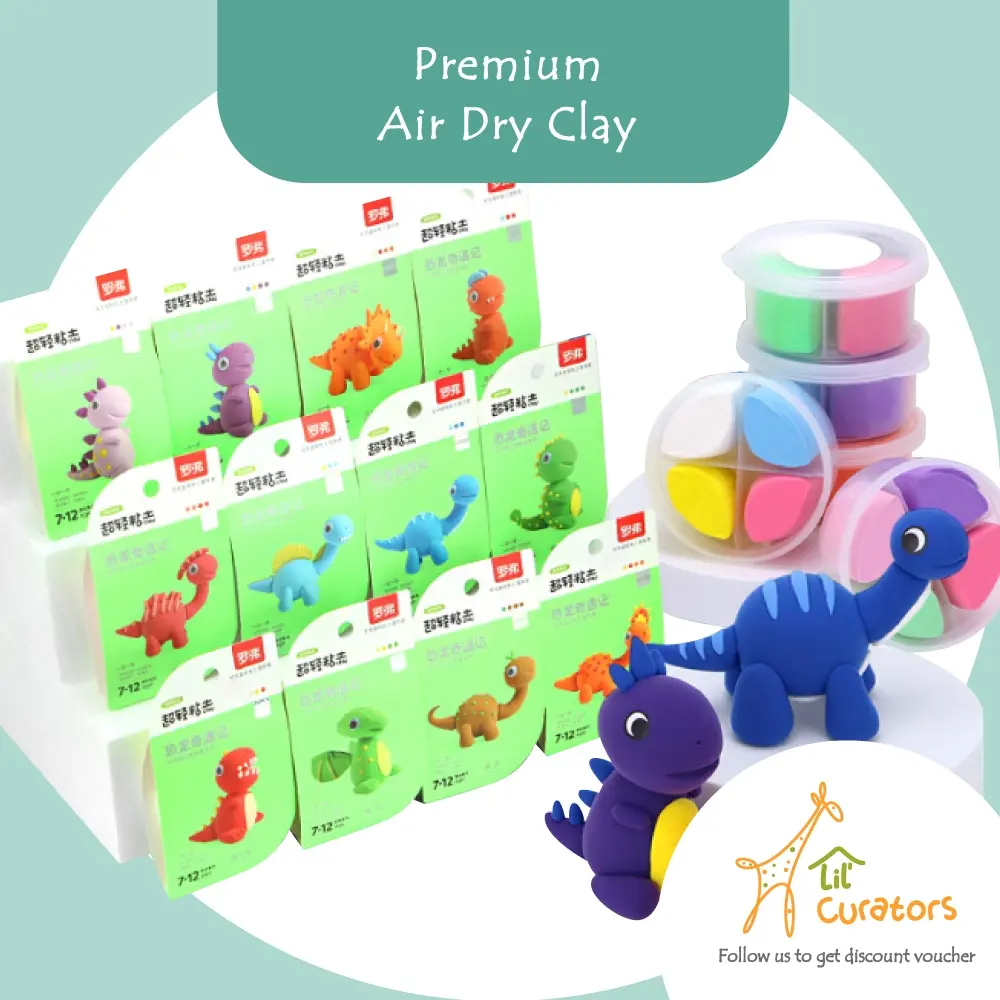 Lil Curators Air Dry Clay Kit | Non-Toxic, Eco-Friendly, Airtight Containers, Tutorials for Kids