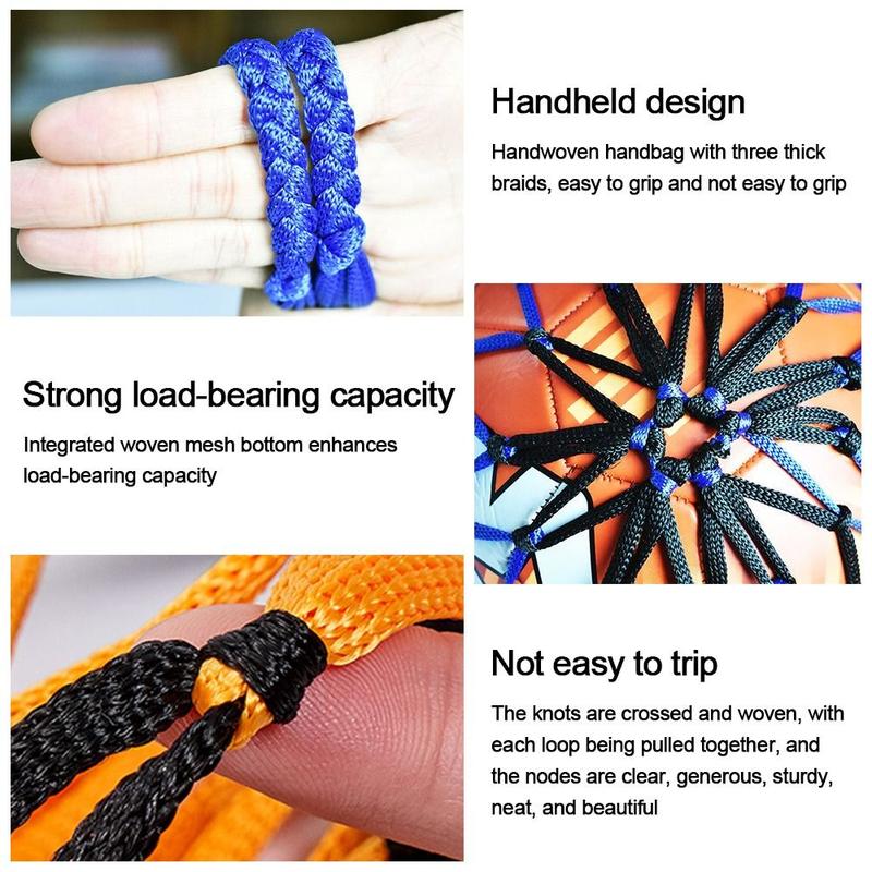 Product Introduction of Chihiro Sports Portable Equipment Nylon Nylon Net Bag Weaving Multiple Colors Basketball Carry Bag Ball Net Pouch Volleyball Ball 18