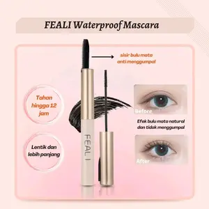 FEALI WATERPROOF MASCARA & EYELINER Menambah volume Memperpanjang Tahan Lama