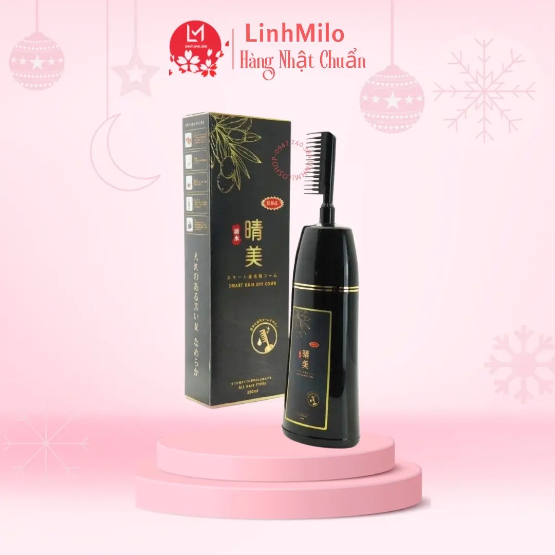 Lược nhuộm phủ bạc KOMI Nhật Bản nhuộm tóc thảo dược chai 350ml Bền màu