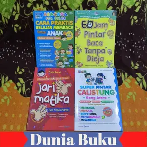 Paket 4 buku - 60 jam pintar baca tanpa di eja, Abacaga, jarimatika + super pintar calisting