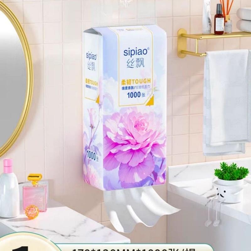 Product Introduction of Thùng 10 Bịch Giấy Ăn Treo Tường Đa Năng SIPIAO Hoa Hồng ,Khăn Rút Treo Tường 4 Lớp 1100 Tờ Dai Mềm Tiện Ích Giấy Vệ Sinh chổi  nhựa chổi  bông 6