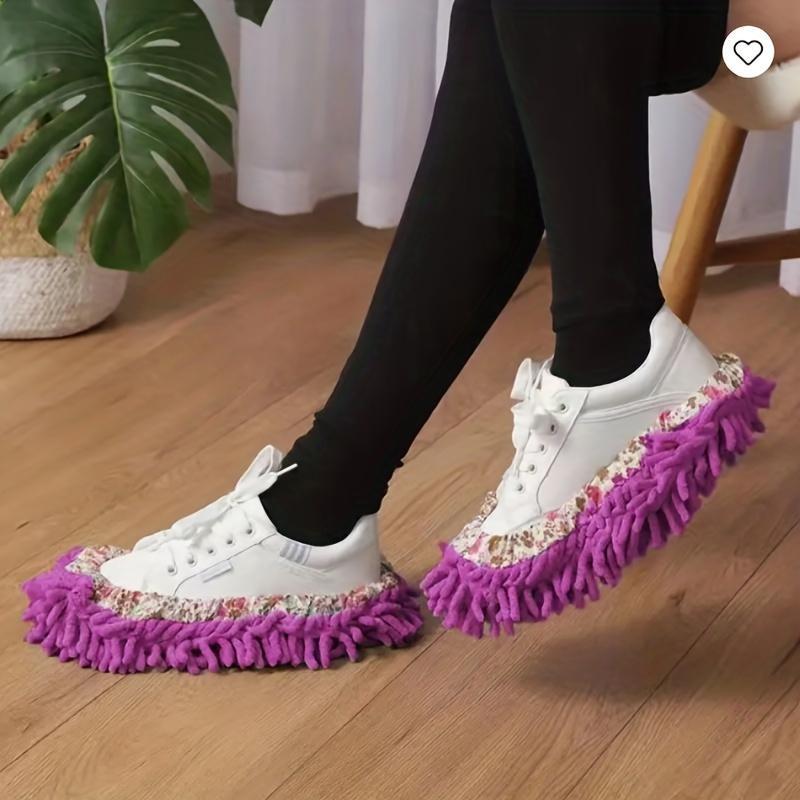 Product Introduction of Household Kitchen Slippers, 2 Counts Multifunctional Floor Dusting Slippers, Microfiber Cleaning Shoes for Household Floor Cleaning 7