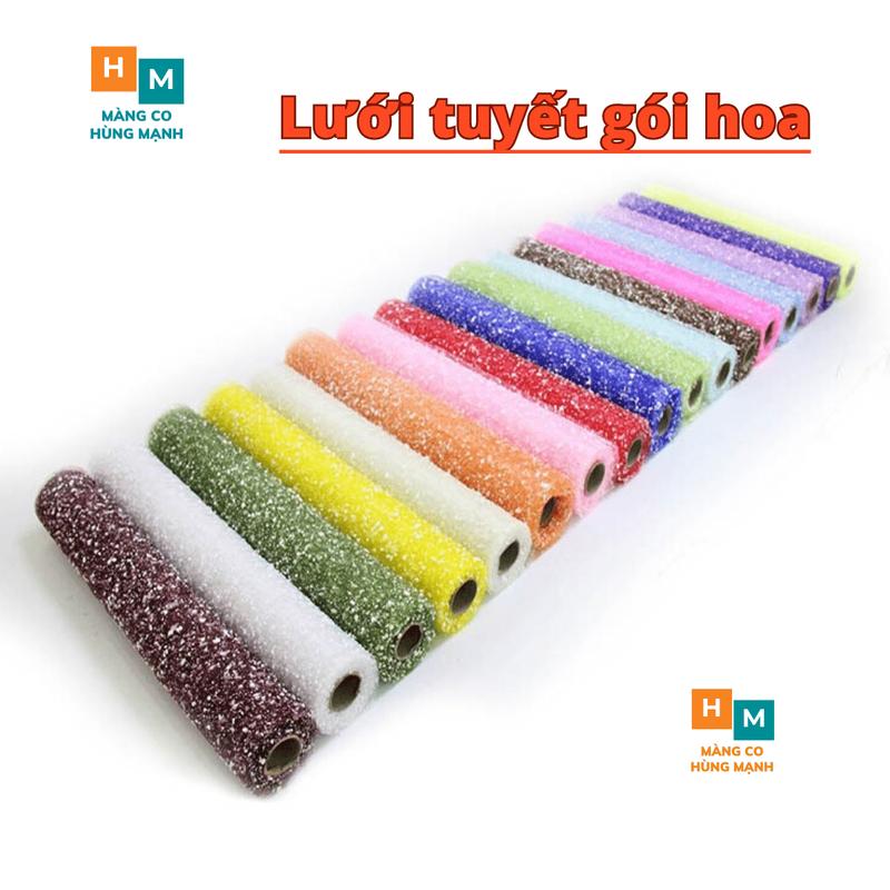 Cuộn Lưới Tuyết Loại 1 Nhiều Màu 4m X 50cm - Bọt Bó Hoa Tươi Hoa Sáp Phụ Kiện Trang Trí Giỏ Quà Cháp Oản Siêu Đẹp