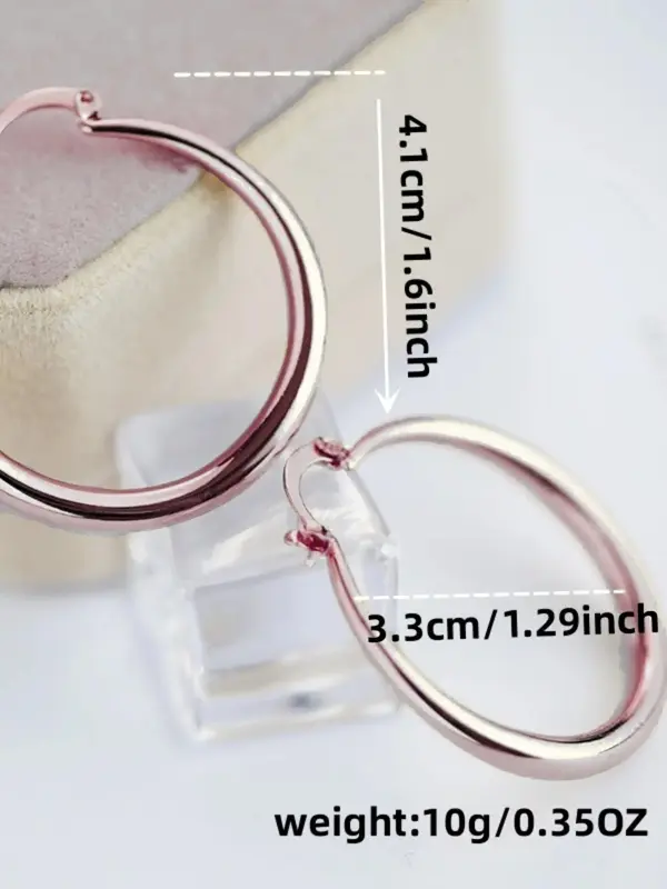 1 Pair Circle Earrings Simple Design for Women Girl, Simple Design All-match Big Circle Hoop Earrings, Hoop Ear Jewelry, Party Holiday Gift Idea 1