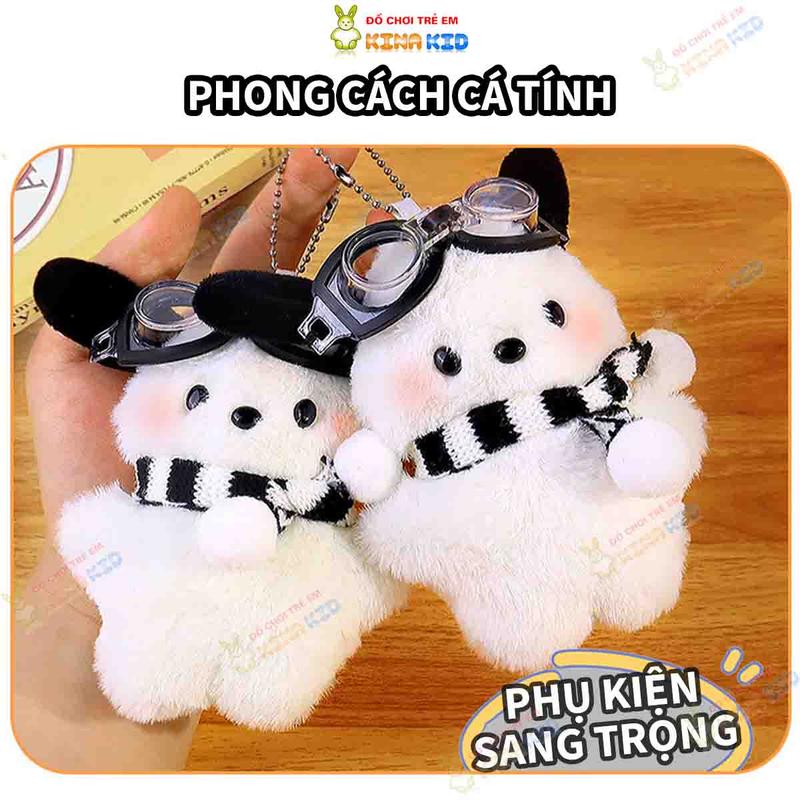 Product Introduction of Móc Khóa Chó Pacha Nhồi Bông Đeo Kính Phi Công Siêu Dễ Thương, Phụ Kiện Treo Balo, Túi Xách- kinakid 13