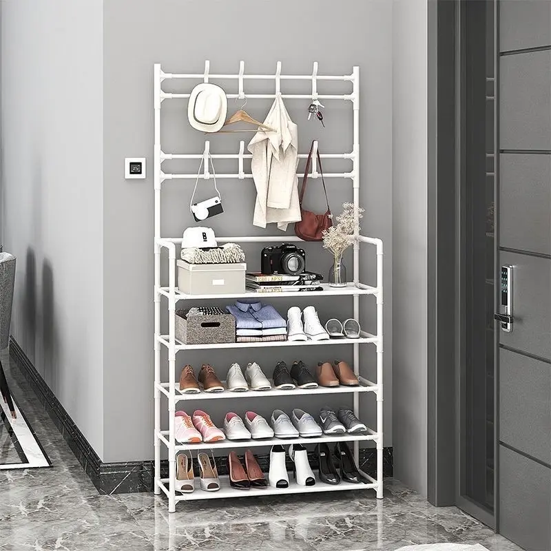KỆ GIÀY DÉP 4-5 tầng thông minh kèm móc treo đồ tiện lợi, ( KHÔNG LẮP CHE ) 2