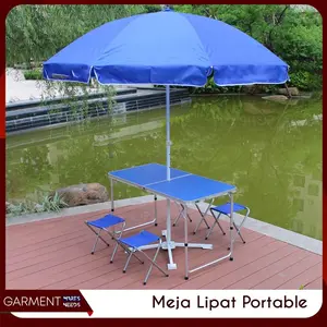 [COMBO HEMAT BAZAR] Paket Jualan Meja Lipat Portable Lubang Payung Tenda Jualan Hemat