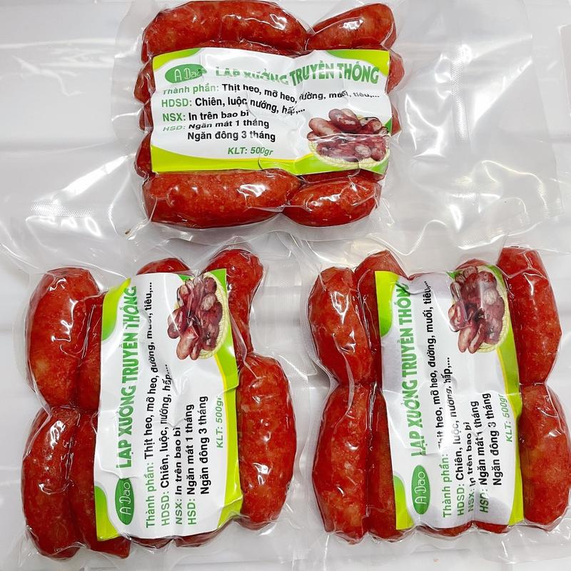 1,5KG Lạp Xưởng Truyền Thống Loại Sấy Dẻo ( 3 Túi ) Heo