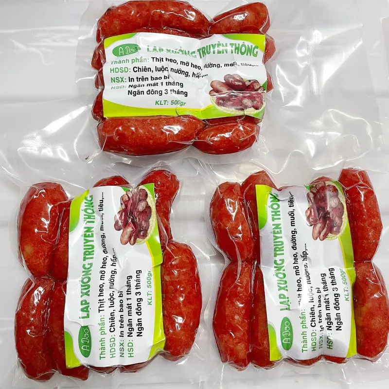 1,5KG Lạp Xưởng Truyền Thống Loại Sấy Dẻo ( 3 Túi ) Heo 0