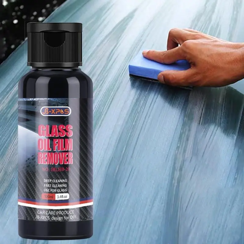 Car Windshield Glass Oil Film Remover, Car Glass Oil Film Cleaner Remover, Car Stuff for Windshield Coating Agent Glass Polishing Water Stain Removal Anti-rain
