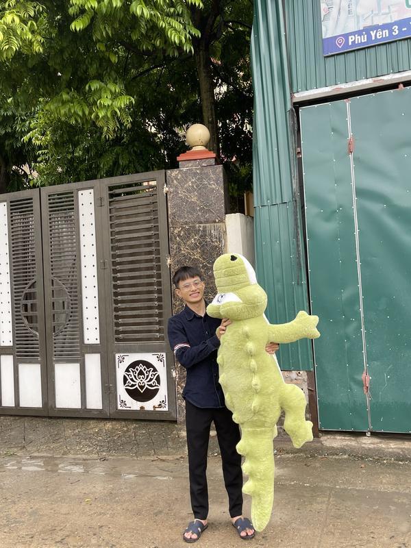 Mẫu gấu bông cá sấu lông xù , gối ôm cao cấp size to 1m7 >>1m Toy Thú Nhồi Bông