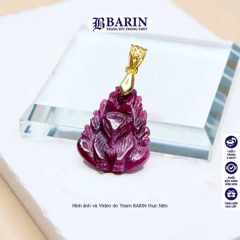Mặt dây chuyền hình hồ ly chúa 9 đuôi màu tím nước bóng đẹp hợp tất cả mệnh BARIN 5