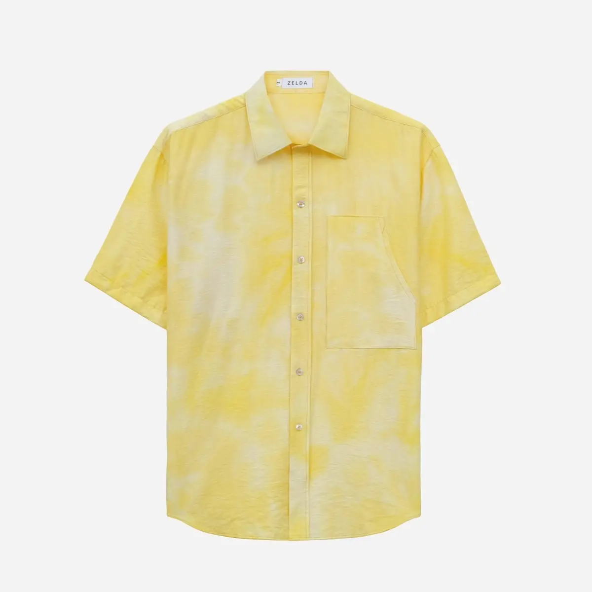 Áo sơ mi vàng Nam vải linen - Menswear Có Túi Có Cổ