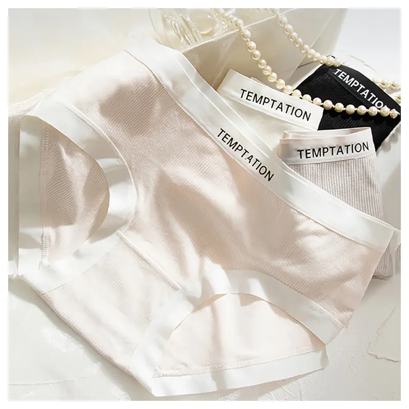 Combo 5 quần lót nữ cotton gân tăm mỏng nhẹ - Cạp vừa, chữ cá tính, đáy may 2 lớp  Women quần lót  nữ quan  lot dethuong 3