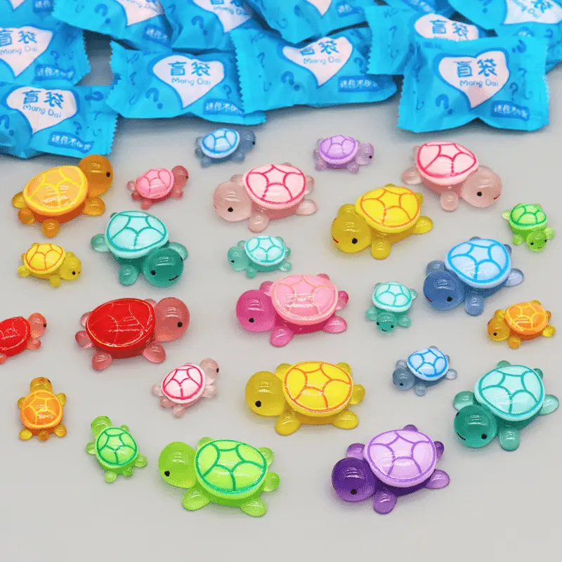 Little Turtle Pair Pair Blind Bag Night Light Cartoon Toy Model Decoration Blind Box Realistic Figurine Creative Glowing Animal