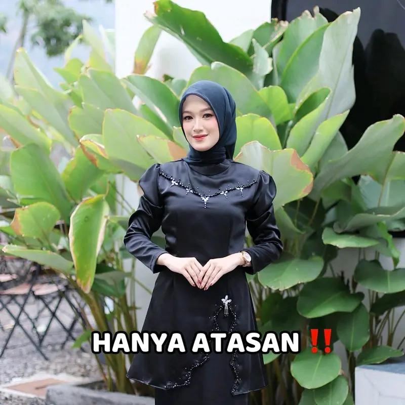 TERMURAH!!ATASAN MARWA   Baju Kurung Malaysia Satin Silk Full Payet