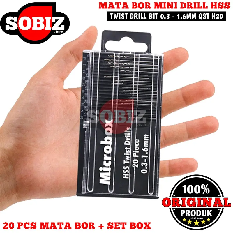 Microbox Mata bor mini drill Hss 20 pcs Twist Drill 0,3 - 1,6 1
