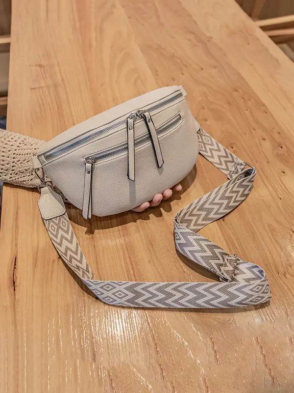 Women's Fashionable Plain Fanny Pack, Casual Versatile Zipper Crossbody Bag for Daily Used, Trendy All-match Sling Bag for Women & Girls, Waist Bag, Pouch 5