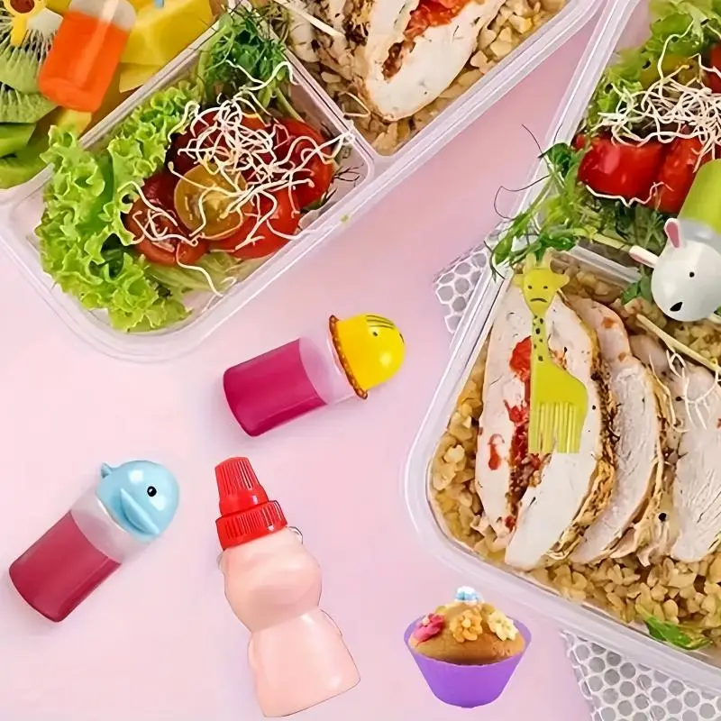 Random Color Cutlery Set, 45pcs/set Mini Funny Cute Cartoon Animal Decor Cutlery Set, Kitchen Supplies for Home Outdoor Picnic Dormitory Party 4