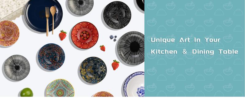 Product Introduction of SUSTEAS 21 oz Ceramic Soup Bowls Set of 6, Colorful Porcelain Bowls for Cereal, Fruit, Ramen, Salads, Snacks, Makes Great Housewarming Gifts and Decorations, Microwave and Dishwasher Safe Tableware 4