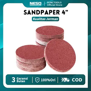 JERMAN NESO Top!! Sandpaper Amplas bulat 4 Inch [COD] Grit Grid 40 60 80 120 150 180 240 320 400 600 800 1000 2000