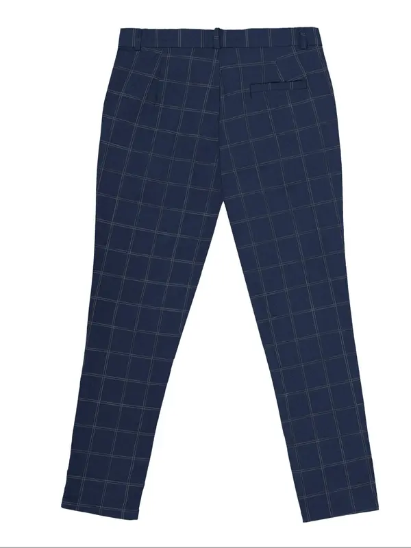 Men's Plaid Print Button Fly Slim Pants, Business Classic Casual Pocket Design Trousers For All Seasons, Men's Bottoms For Work Office Daily Wear, Menswear 4