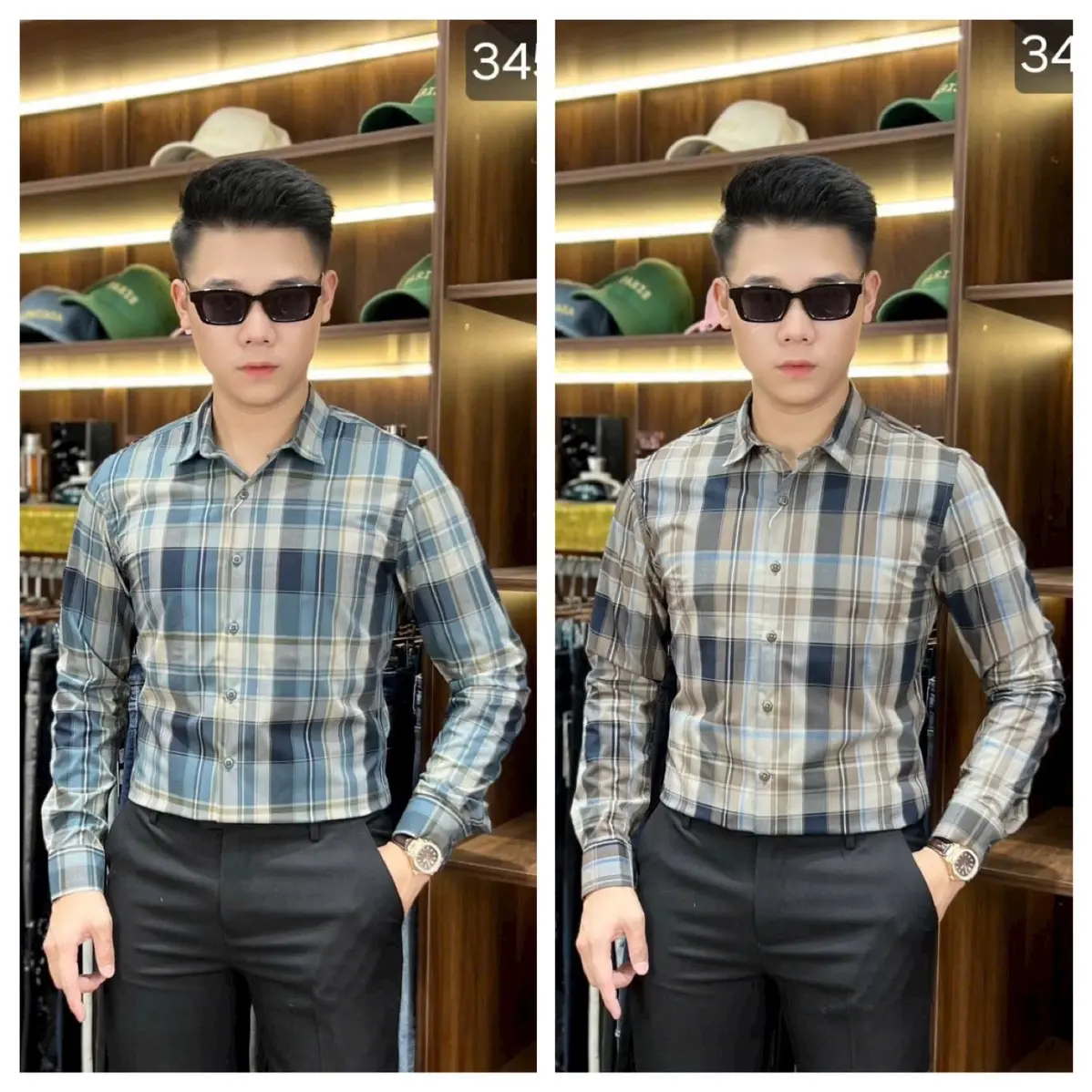 Sơ Mi Kẻ Dài Tay Nam Cao Cấp Mềm Mịn Chống Nhăn New D27 Menswear Có Cổ