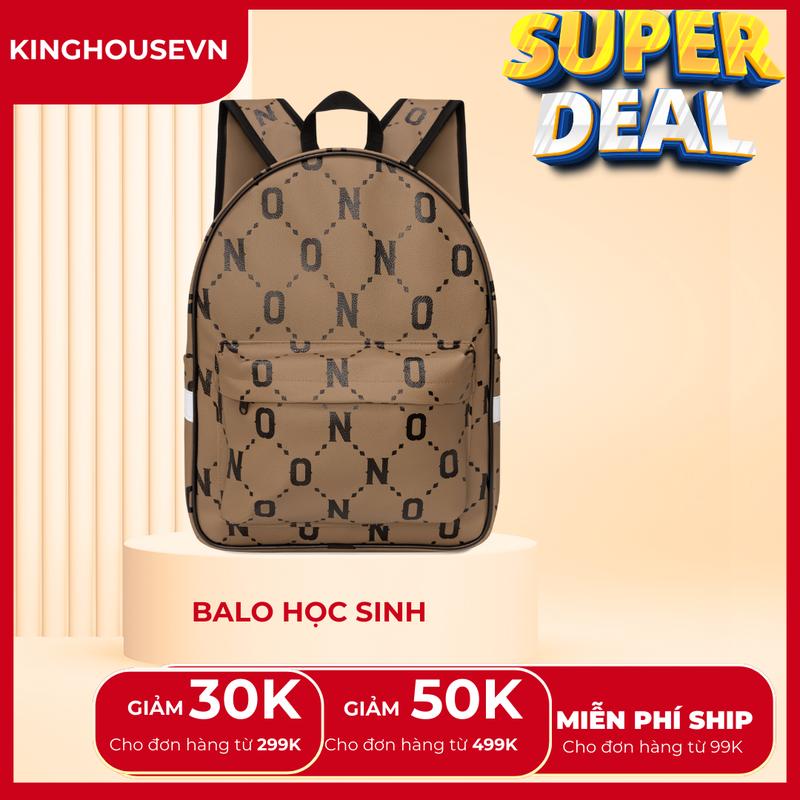 Balo KING HOUSE ON Màu Nâu - Balo Backpack Unisex - Balo Chống Nước - Đi Học Đi CHơi - Mẫu 1