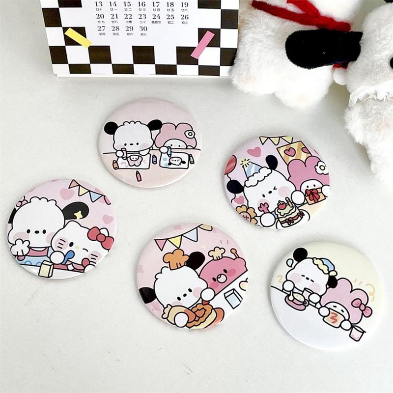 Gương tròn nhỏ mini trang điểm cầm tay Sanrio Pochacco Kitty Melody