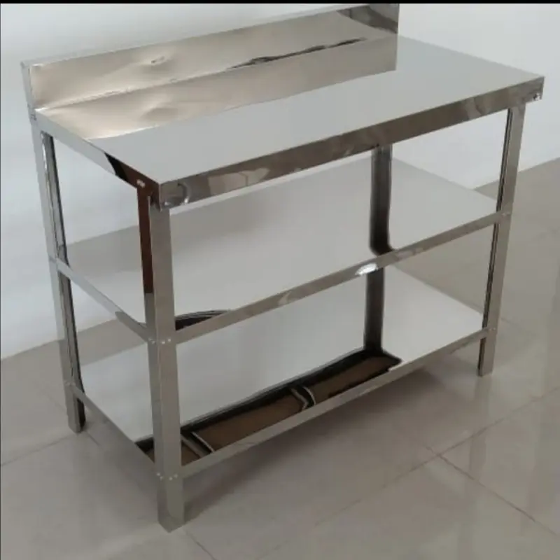Meja Dapur Stainless Steel Mr Dapur 3 Rak Serbaguna MS 3 1