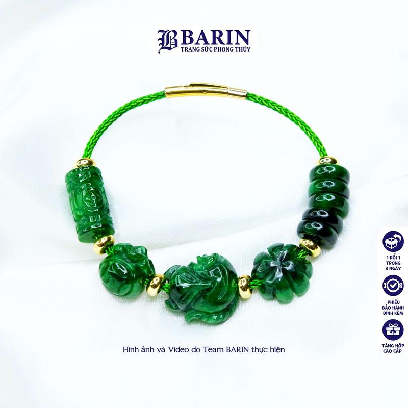 Vòng tay 5 charm sơn thuỷ ngũ điếu cỏ bốn lá hồ ly túi tiền lu thống cầu bình an may mắn hợp tất cả mệnh BARIN